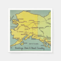  Alaska-kaart - Bering Straat, Nome, Barrow