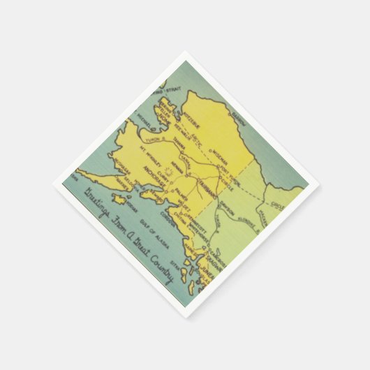 Alaska-kaart - Bering Straat, Nome, Barrow Servet (Hoek)