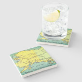  Alaska-kaart - Bering Straat, Nome, Barrow Stenen Onderzetter (Zijkant)