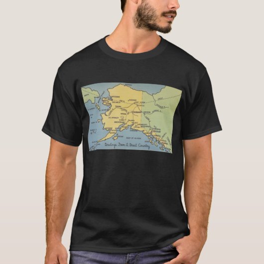  Alaska-kaart - Bering Strait, Nome, Juneau T-shirt (Voorkant)