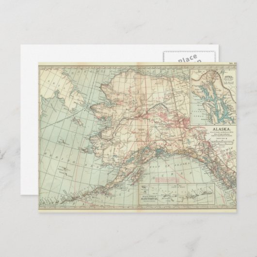  Alaska-kaart Briefkaart (Voorkant / Achterkant)