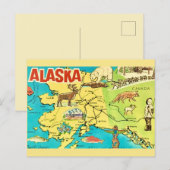 Alaska Kaart Briefkaart (Voorkant / Achterkant)
