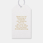 Alaska Kaart Bruiloft Welkomsttas Goud Cadeaulabel (Achterkant)