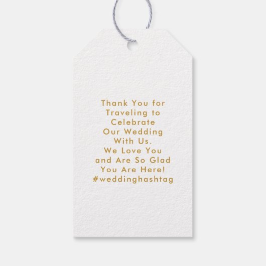 Alaska Kaart Bruiloft Welkomsttas Goud Cadeaulabel (Achterkant)