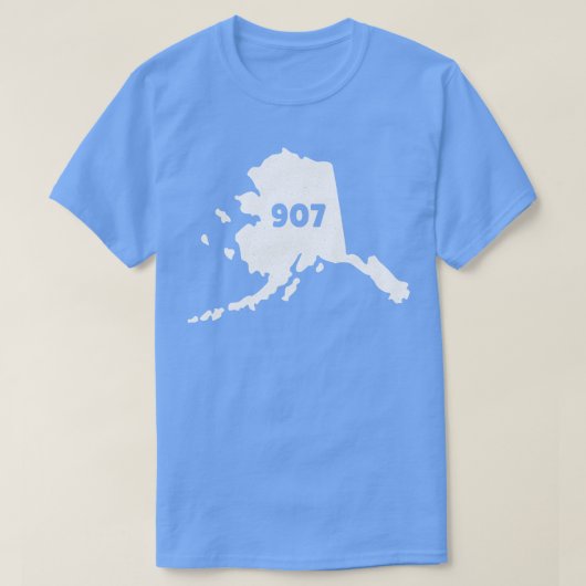 Alaska Kaart Gebied Code 907 TShirt (Design voorkant)