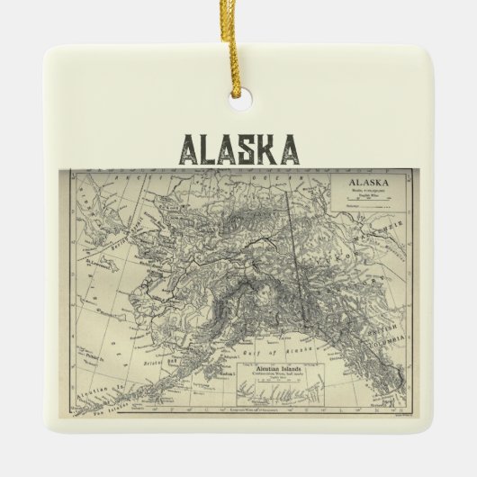  Alaska-kaart Keramisch Ornament (Voorkant)