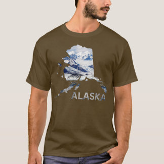 Alaska Kaart Omtrek T-shirt