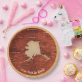 Alaska-kaart op binnenste baarmoedervlek papieren bordje (Feest)