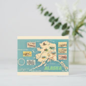 Alaska Kaart Retro Ansichtkaart (Staand voorkant)