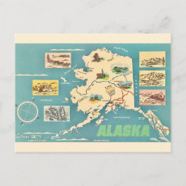 Alaska Kaart Retro Ansichtkaart