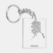 Alaska-kaart Sleutelhanger (Voorkant Links)