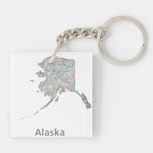 Alaska-kaart Sleutelhanger (Achterkant)
