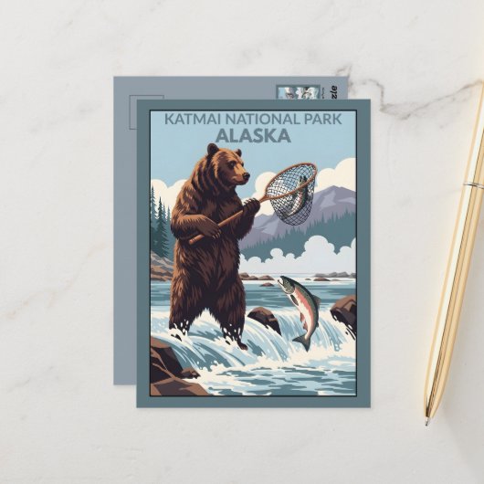 Alaska Katmai Nationaal Park Briefkaart (Voorkant / Achterkant in situ)