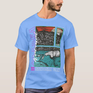 Alaska Katmai Nationaal Park Retro Beer Souvenir H T-shirt