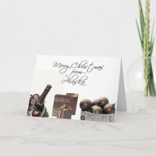 Alaska kerstKaart met ornamenten Feestdagen Kaart