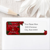 Alaska Kerstmis Poinsettia Return Address Label (Insitu)