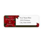 Alaska Kerstmis Poinsettia Return Address Label (Voorkant)