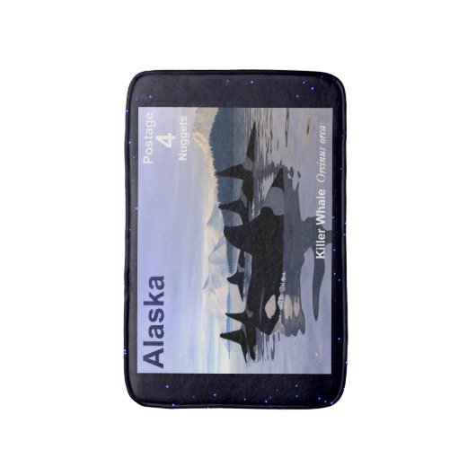 Alaska Killer Whales Stamp Badmat (Voorkant Verticaal)