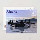 Alaska Killer Whales Stamp Briefkaart (Voorkant / Achterkant)