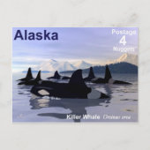 Alaska Killer Whales Stamp Briefkaart (Voorkant)