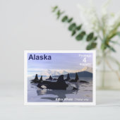 Alaska Killer Whales Stamp Briefkaart (Staand voorkant)