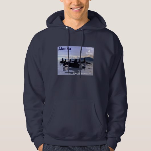 Alaska Killer Whales Stamp Hoodie (Voorkant)