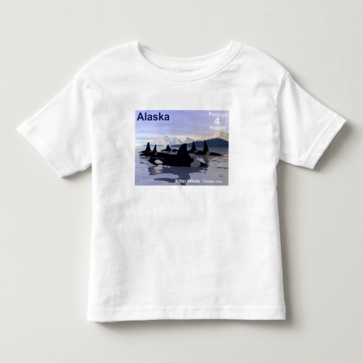 Alaska Killer Whales Stamp Kinder Shirts (Voorkant)