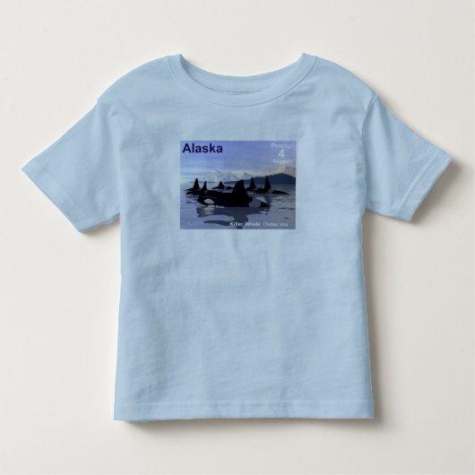 Alaska Killer Whales Stamp Kinder Shirts (Voorkant)