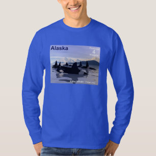 Alaska Killer Whales Stamp T-shirt