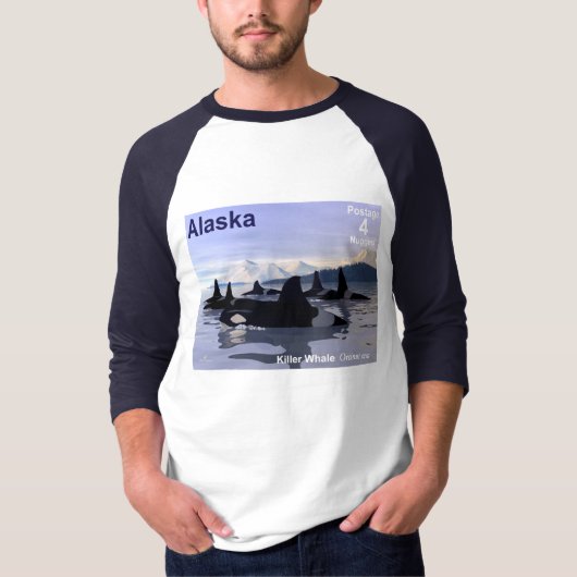 Alaska Killer Whales Stamp T-shirt (Voorkant)