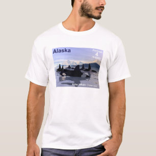 Alaska Killer Whales Stamp T-shirt