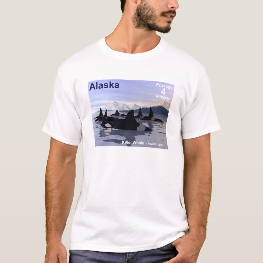 Alaska Killer Whales Stamp T-shirt (Voorkant)