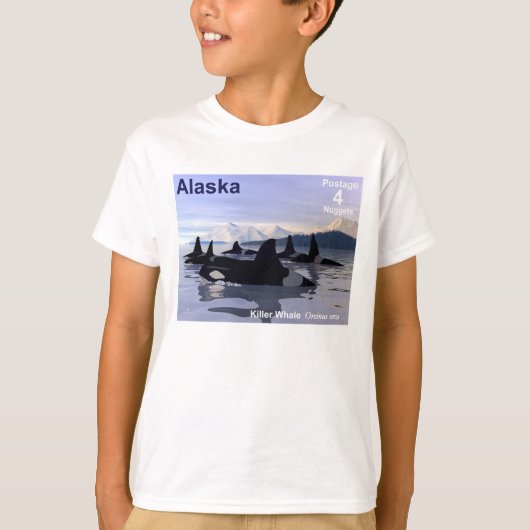Alaska Killer Whales Stamp T-shirt (Voorkant)