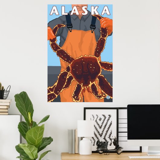 Alaska - King Crab en Fisherman Poster (Thuiskantoor)