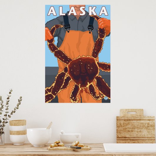 Alaska - King Crab en Fisherman Poster (Keuken)