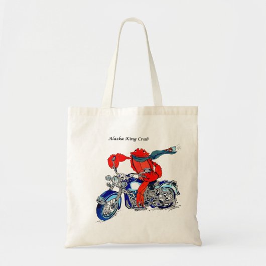 Alaska King Crab & Motorcycle Shopping Bag Tote Bag (Voorkant)