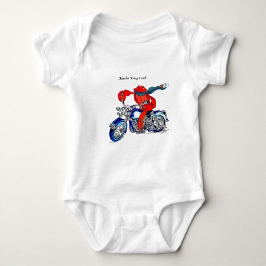 Alaska King Crab op motorfiets Romper (Voorkant)