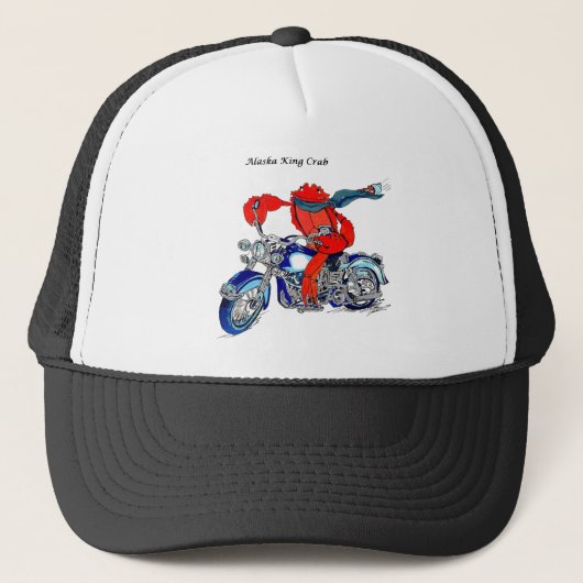 Alaska King Crab op motorfiets Trucker Pet (Voorkant)
