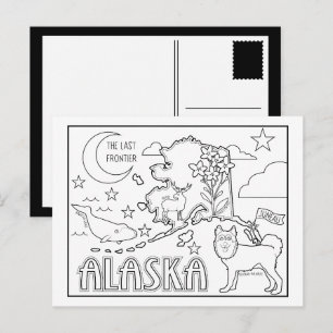 Alaska kleur me collage briefkaart