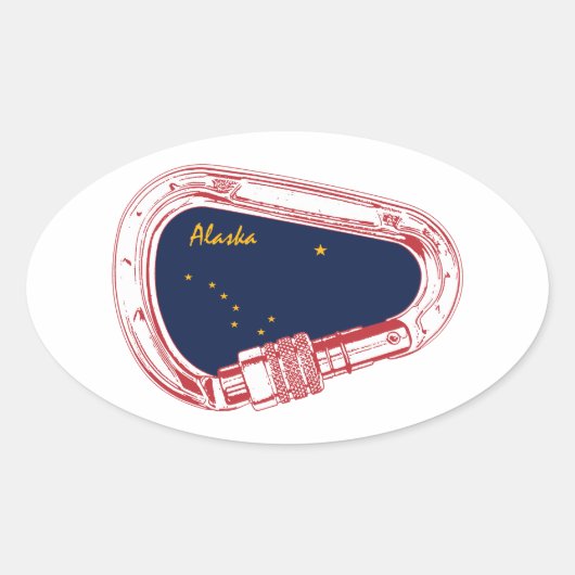 Alaska klimmer Carabiner Ovale Sticker (Voorkant)
