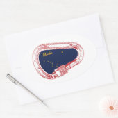 Alaska klimmer Carabiner Ovale Sticker (Envelop)