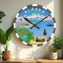 Alaska Klok, Vlag, Zegel, patriottische Alaskan Ronde Klok