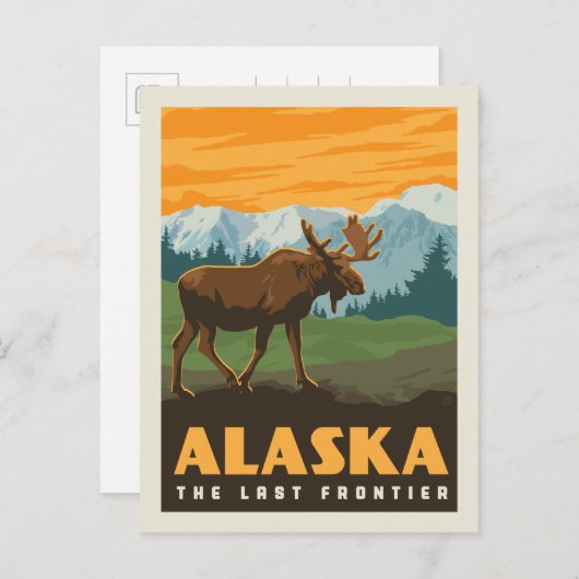 Alaska | Laatste grens — Moose Briefkaart (Voorkant / Achterkant)