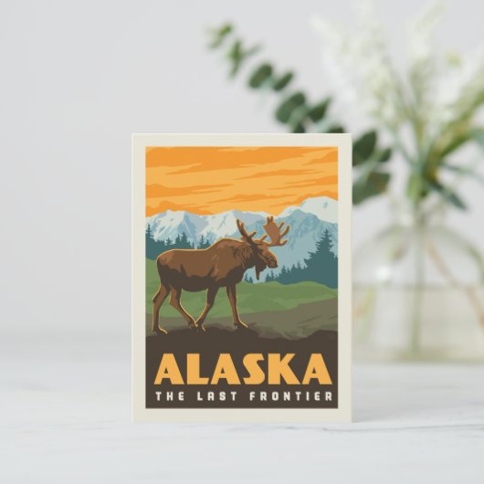 Alaska | Laatste grens — Moose Briefkaart (Staand voorkant)