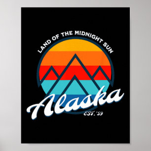 Alaska Land Van De Middernachtzon Vakantielogo Poster