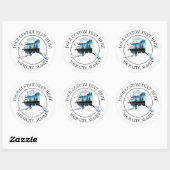 Alaska Landscape Map Custom Text 3" Ronde Sticker (Vel)