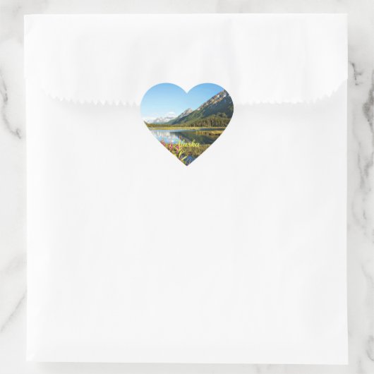 Alaska, landschapsfoto hart sticker (Tas)