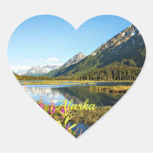 Alaska, landschapsfoto hart sticker