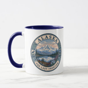 Alaska Landschapsillustratie Reis Kunst Badge Mok