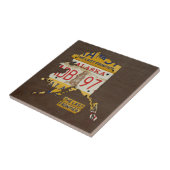 Alaska License Bord Map keramische tegels V3 Tegeltje (Zijkant)